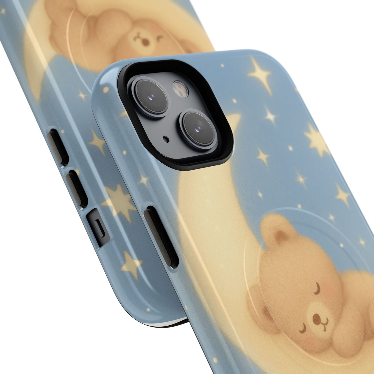 Sleepy Teddy Bear & Stars iPhone Case with MagSafe