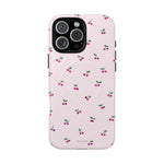 Cherry Pattern Tough Magnetic Phone Case — Pink Protective Magnetic iPhone Cover with MagSafe compatibility