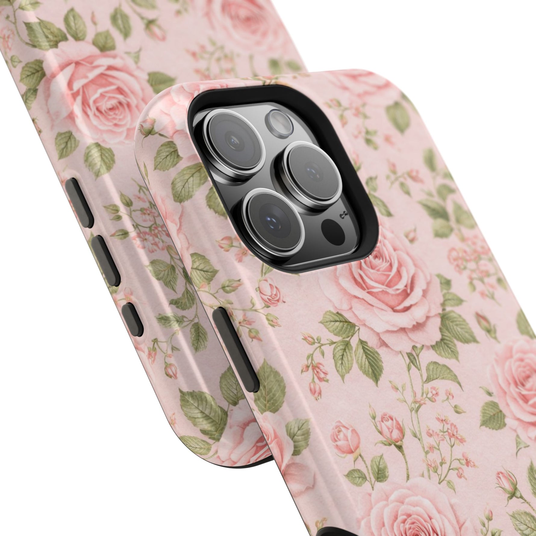 Floral Rose Magnetic Impact-Resistant Phone Case — MagSafe Compatible
