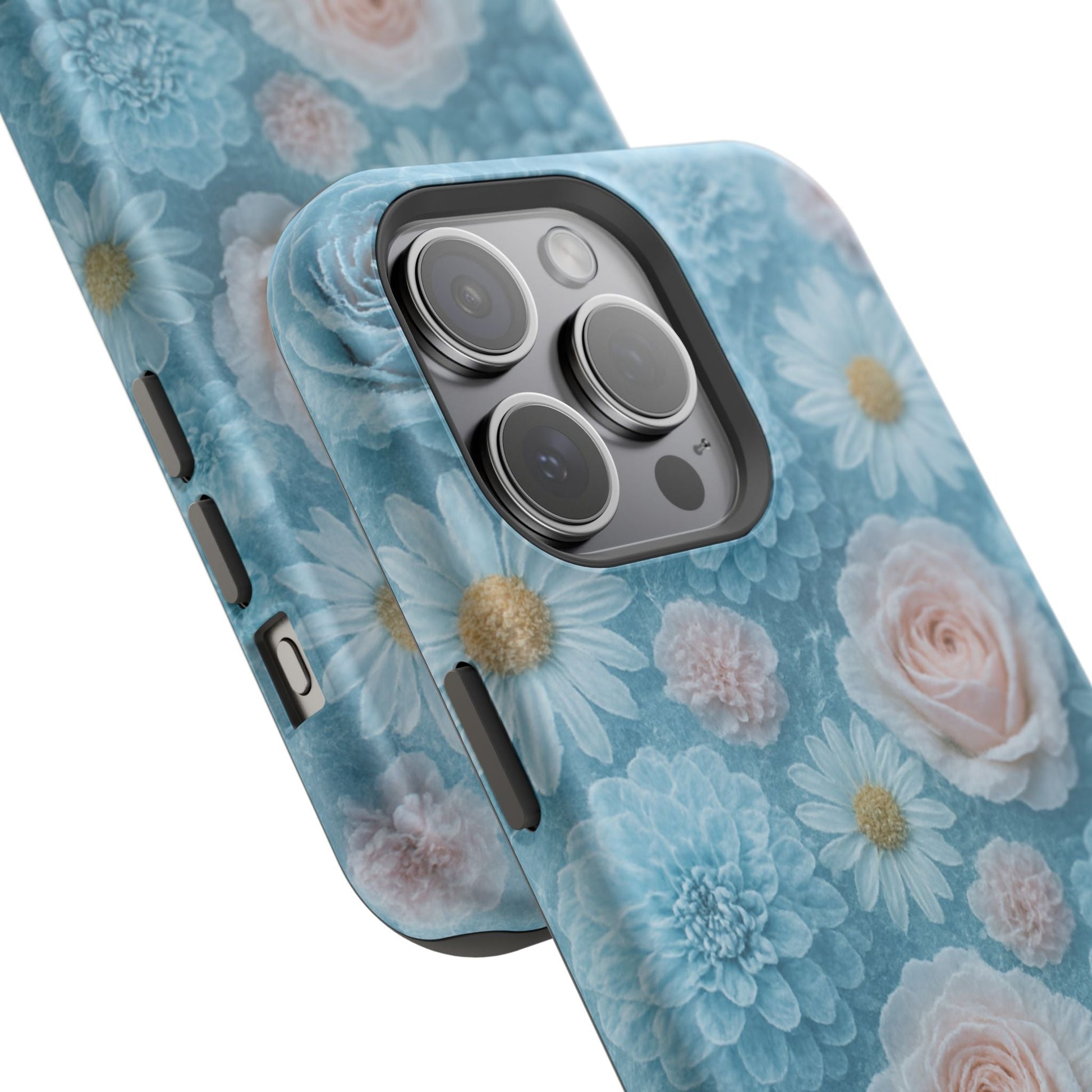 Frozen Floral Rose & Daisy Impact iPhone Case | MagSafe compatible  Shamo's