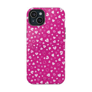 Broken Heart Hot Pink Impact-Resistant iPhone Case | MagSafe - iPhone 15 Plus / Glossy - Shamo's