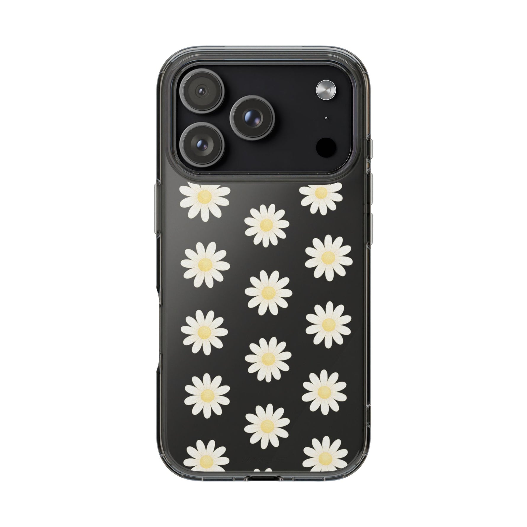 Clear Daisy Floral Phone Case, Impact-Resistant, Anti-Yellowing, Camera & Screen Protection - iPhone 17 Pro / Without gift packaging - Shamo's