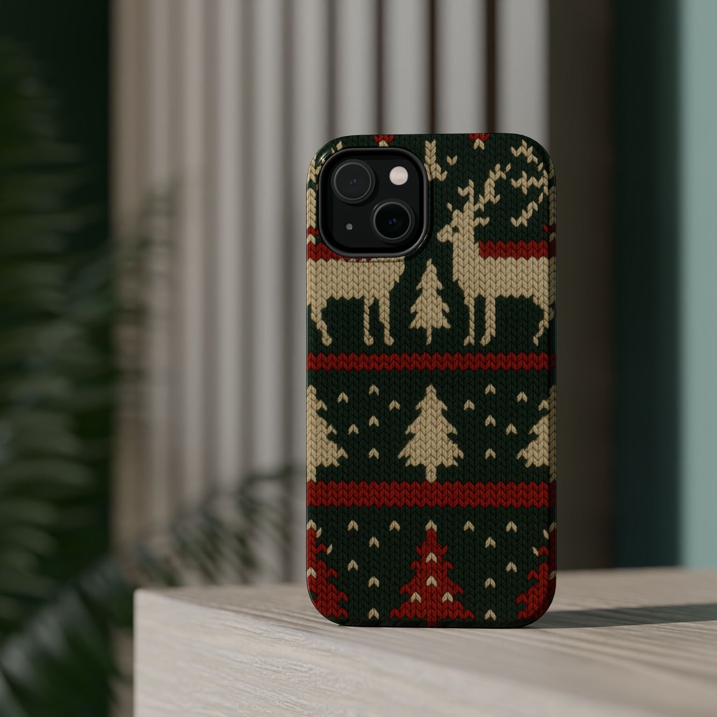 Holiday Reindeer Knit iPhone Case | compatible with MagSafe