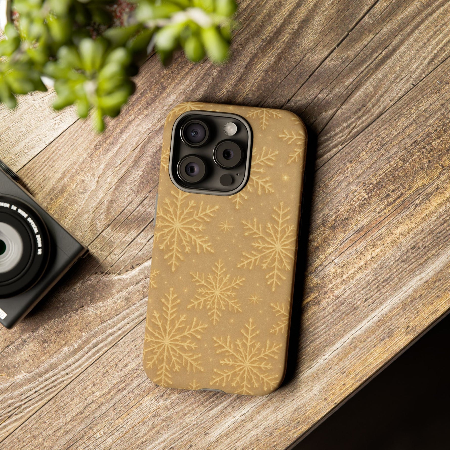 Golden Snowflake Holiday iPhone Case  Shamo's