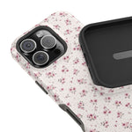Rosebud Floral Tough iPhone Case | Pink Vintage Flower Protective Cover