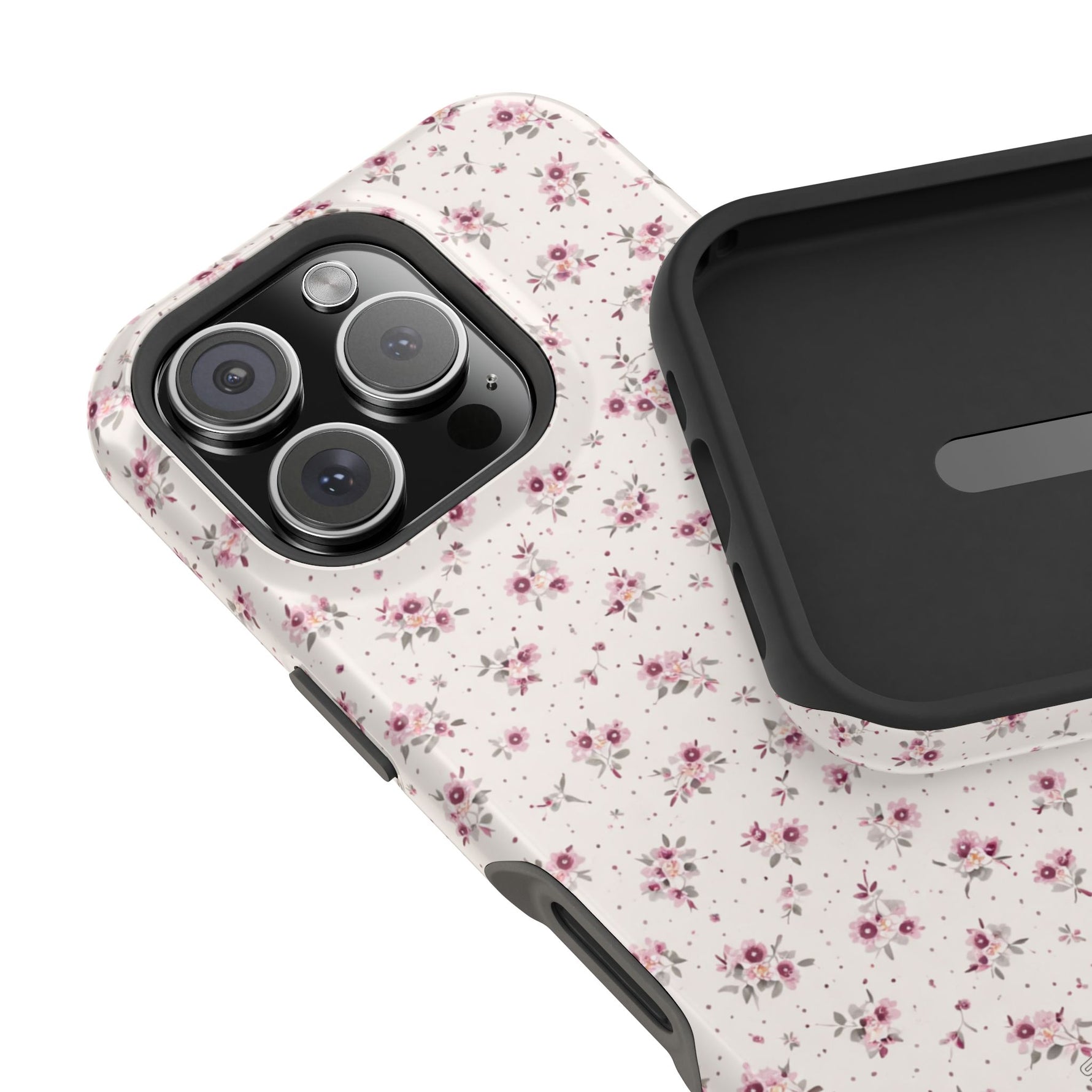 Rosebud Floral Tough iPhone Case | Pink Vintage Flower Protective Cover