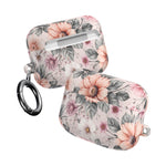 Floral Pink Vintage AirPod Case — Pastel Flower Protective Cover - AirPods Pro Gen 1 / White / Glossy - Shamo's
