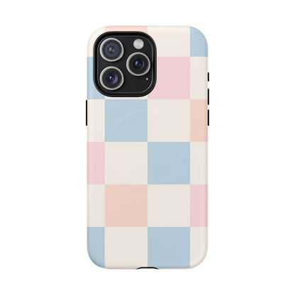Pastel Checkerboard Pattern iPhone Cases - MagSafe