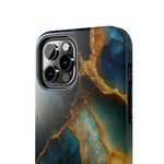 Blue Gold Agate Tough Phone Case Marble Stone Design  Shamo's