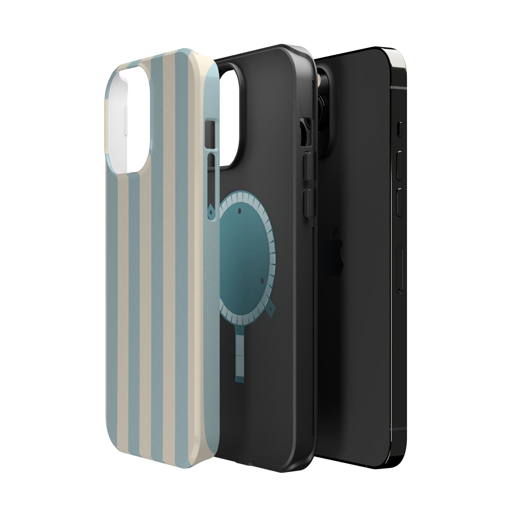 Blue Strips Pattern iPhone Case Compatible with MagSafe - Shamo's
