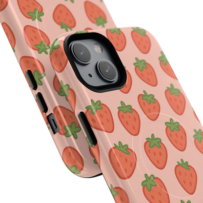 Strawberry Pattern Magnetic Phone Case | Berry Sweet Love