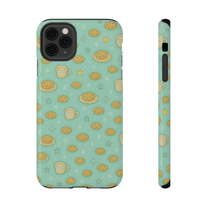 Cookie & Coffee Pattern Tough iPhone Case — Impact-Resistant