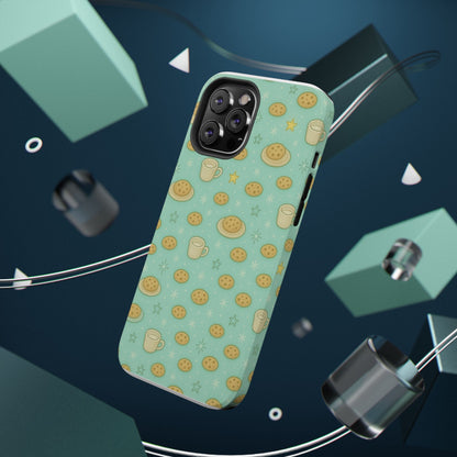 Cookie & Coffee Pattern Tough iPhone Case — Impact-Resistant