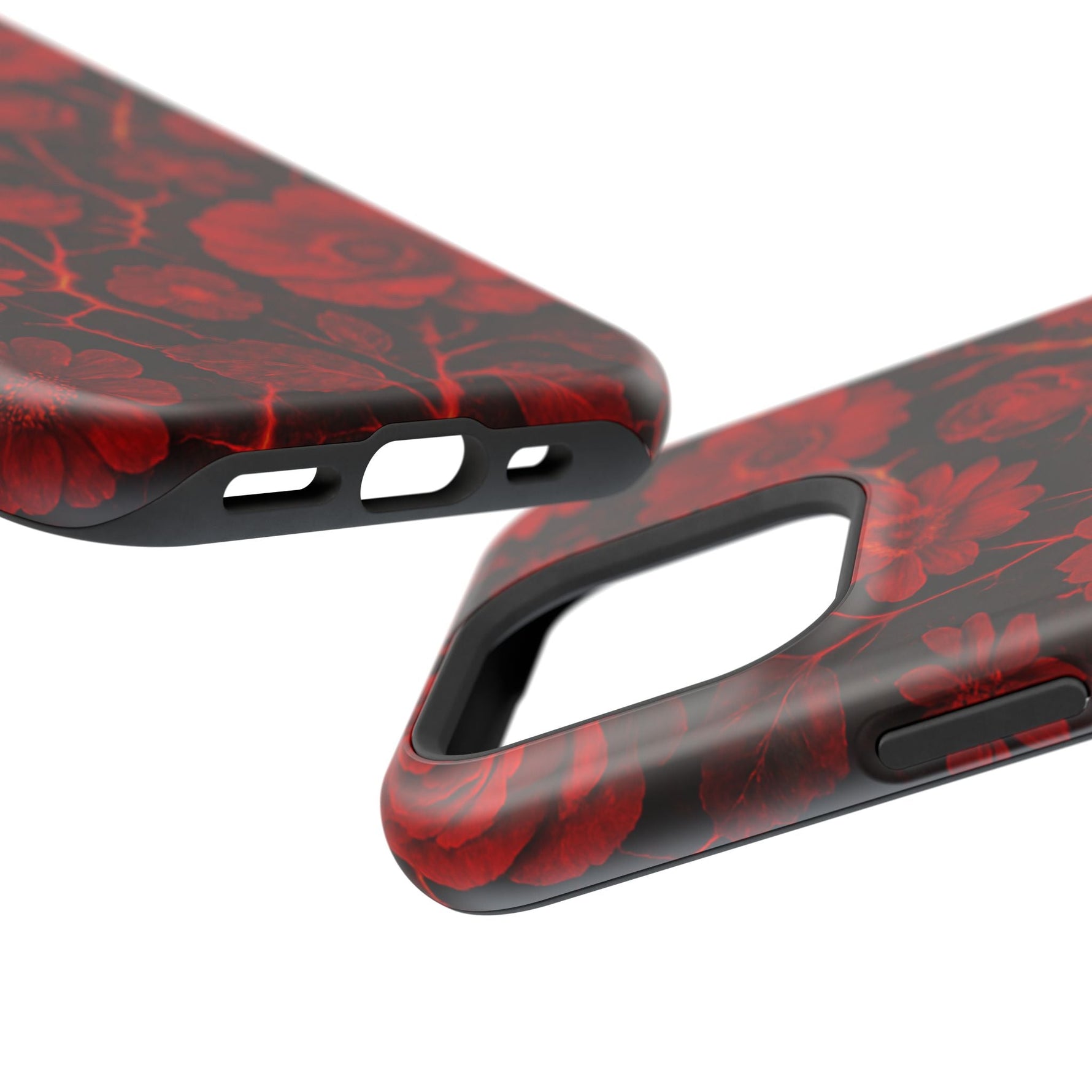 Melted Lava Dark Red Floral iPhone Case — MagSafe Compatible  Shamo's