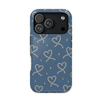 Lasso Hearts – Blue Western Heart MagSafe Phone Case, glossy iPhone 18 Pro, rear view