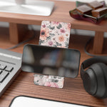 Floral Phone Stan, Pink Vintage Flower Mobile Display Stand - 2.8" x 5.9" / Glossy - Shamo's