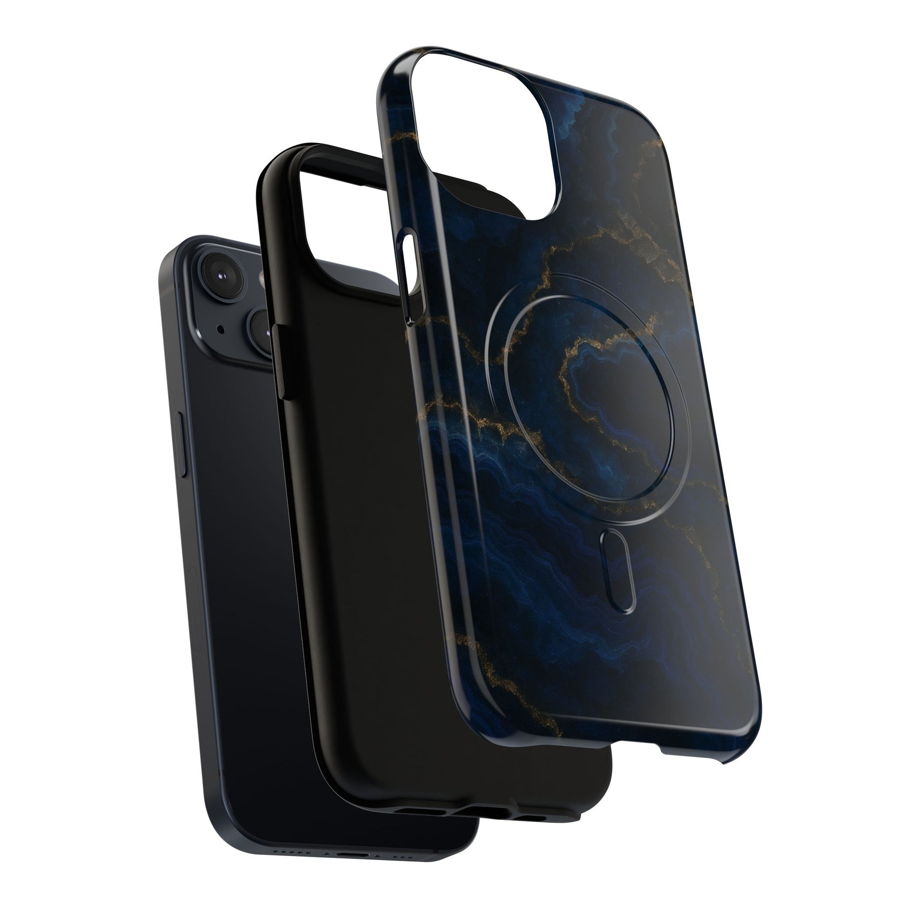 Midnight Marble iPhone Case with MagSafe - iPhone 17 / Glossy - Shamo's