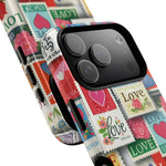 Vintage Romantic Love Stamp iPhone Case | Tough Protection + MagSafe