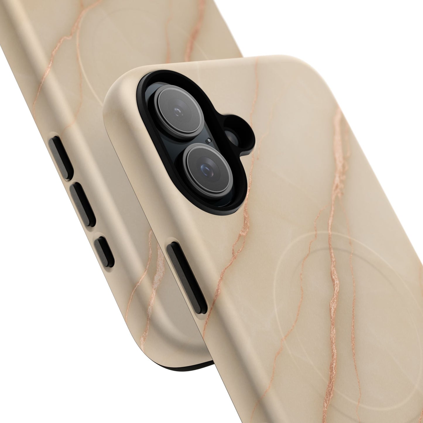 Luxury Series Marble Beige iPhone Case compatible with MagSafe