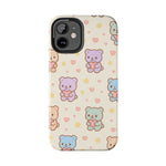 Cute Pastel Bear Impact Phone Case | Heart & Star Kawaii Pattern  Shamo's