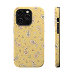 Honey Paisley MagSafe Phone Case, glossy iPhone 14 Pro, rear and side profile