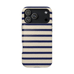 Navy & Cream Ribbed Holiday Sweater Design iPhone Case with MagSafe compatibility  Shamo's iPhone 17 Pro Max / Glossy