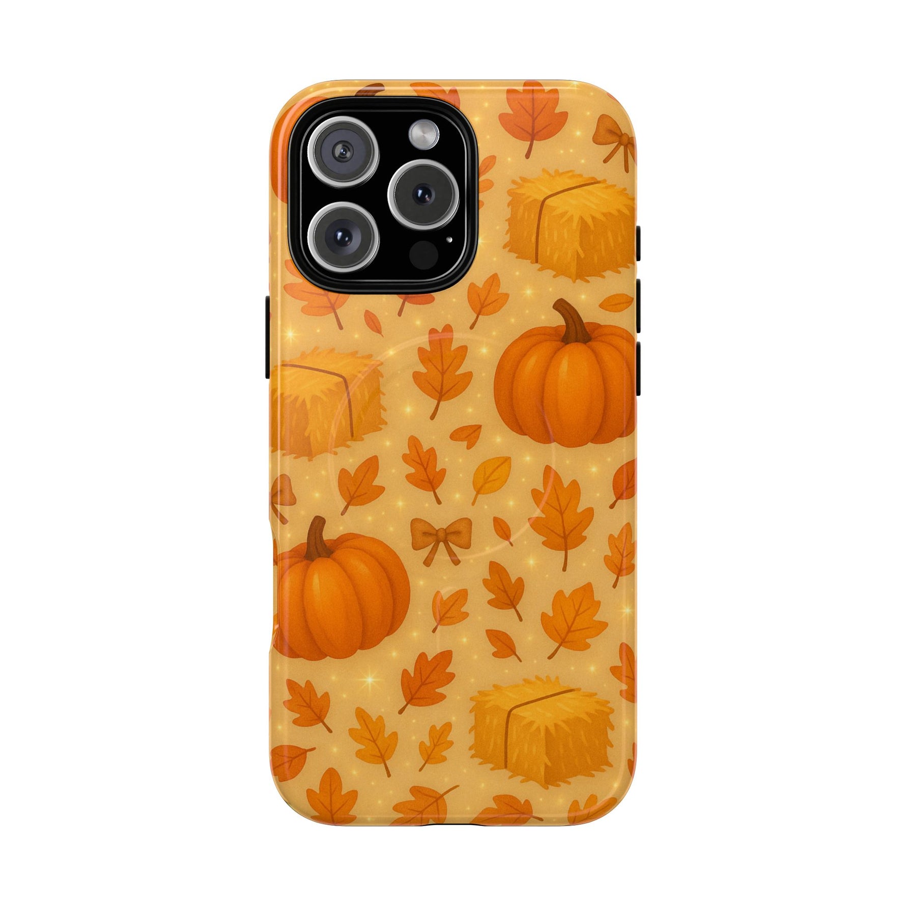 Autumn Harvest iPhone Case — Pumpkin & Haystack Fall with MagSafe - Shamo's