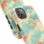 Ocean Wave Tough Phone Case — Pastel Retro Surf Pattern  Shamo's