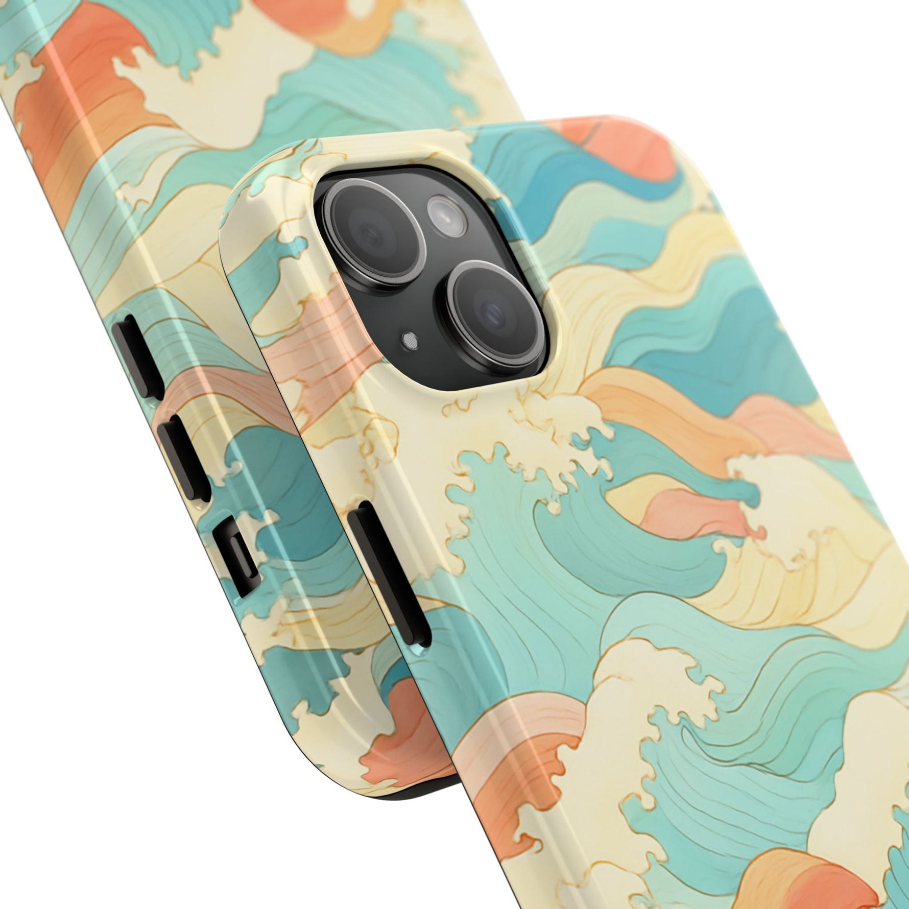 Ocean Wave Tough Phone Case — Pastel Retro Surf Pattern  Shamo's