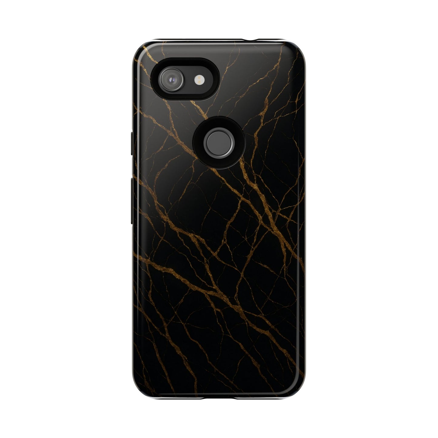 Black Marble Tough iPhone Case