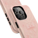 Balletcore Pink Floral Lace iPhone Case with Bow | Works with MagSafe - Shamo's