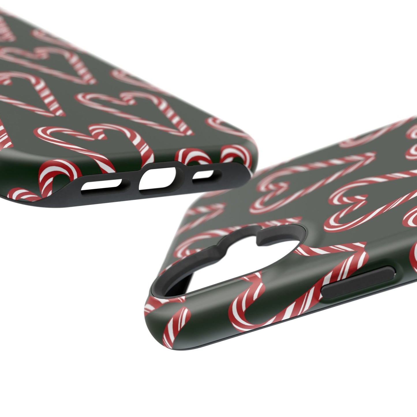 Candy Cane Heart MagSafe Impact-Resistant iPhone Case