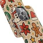 Holiday Pattern Slim iPhone Case — Gingerbread, Santa Hat & Gifts Holiday Design  Shamo's