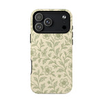 Sage Green Vintage Floral Pattern iPhone Case | MagSafe Compatible - Shamo's