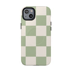 Sage Checkerboard Tough iPhone Case - Compatible with MagSafe - Shamo's