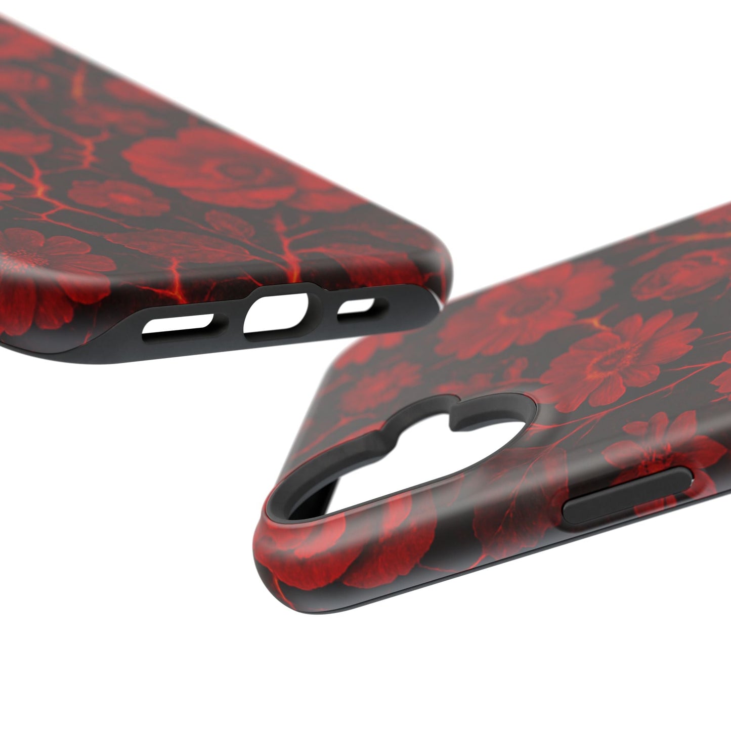 Melted Lava Dark Red Floral iPhone Case — MagSafe Compatible  Shamo's