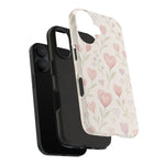 Pink Watercolor Heart Floral Pattern | Tough Impact Phone Case  Shamo's