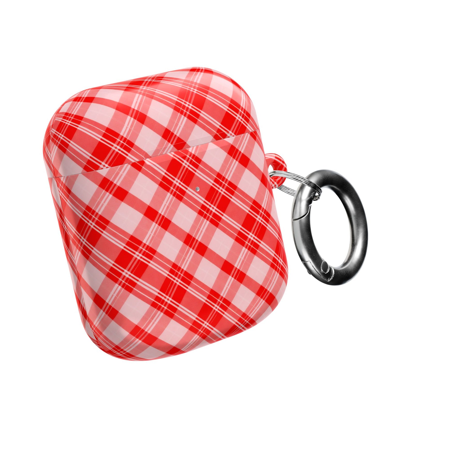 Red Plaid AirPod Case – Festive Check Pattern Protective Cover