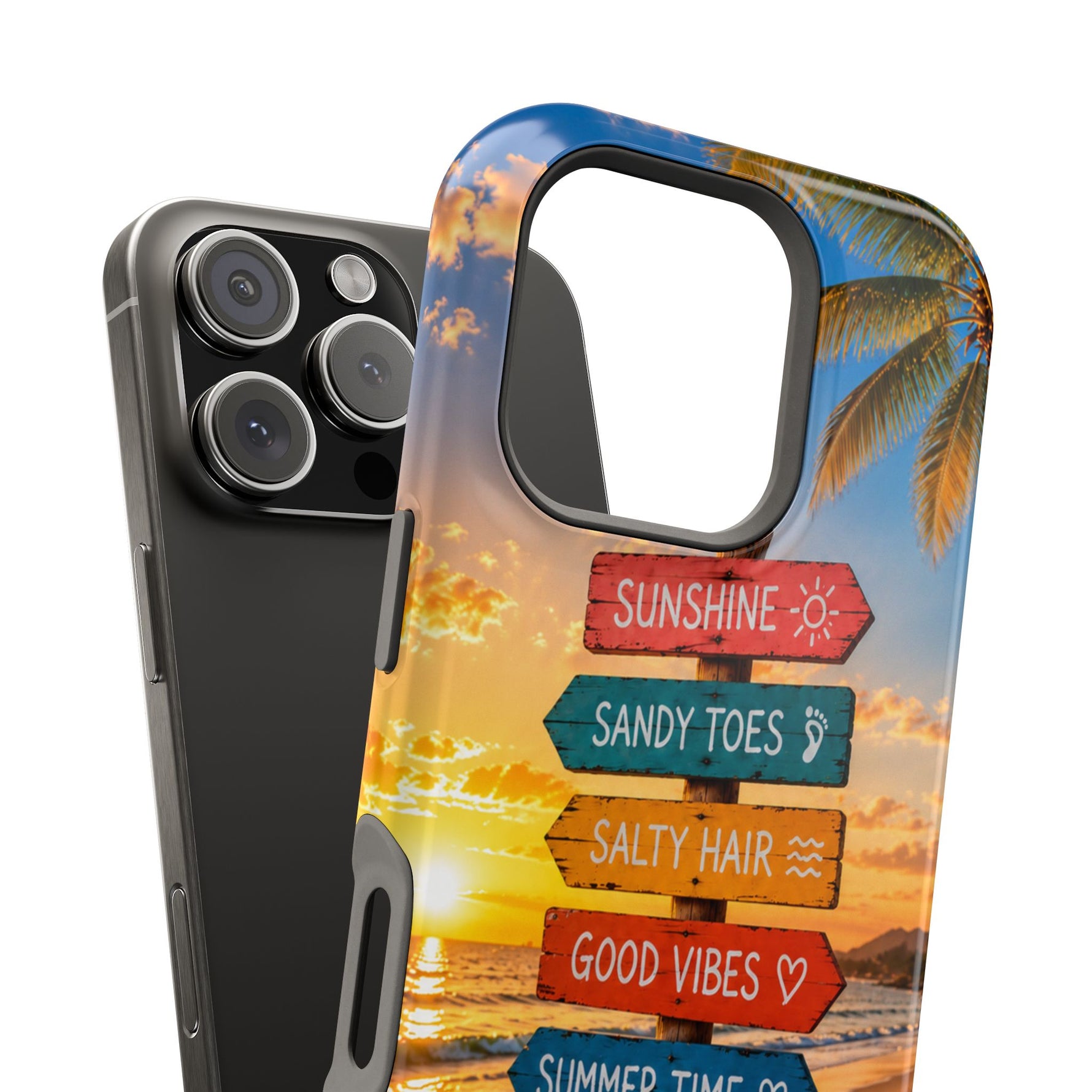 Hello Summer Phone Case — Tropical Beach MagSafe Impact-Resistant Case