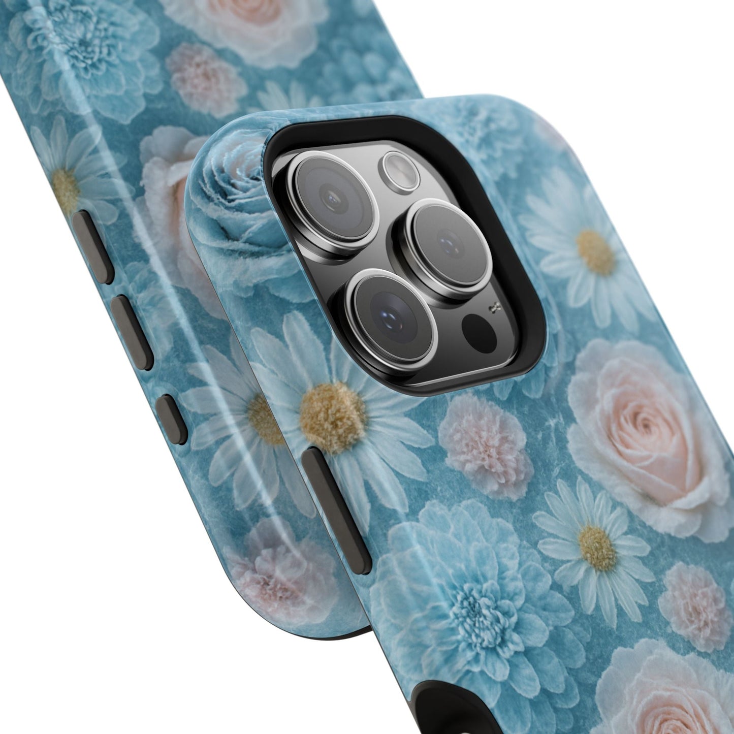 Frozen Floral Rose & Daisy Impact iPhone Case | MagSafe compatible  Shamo's
