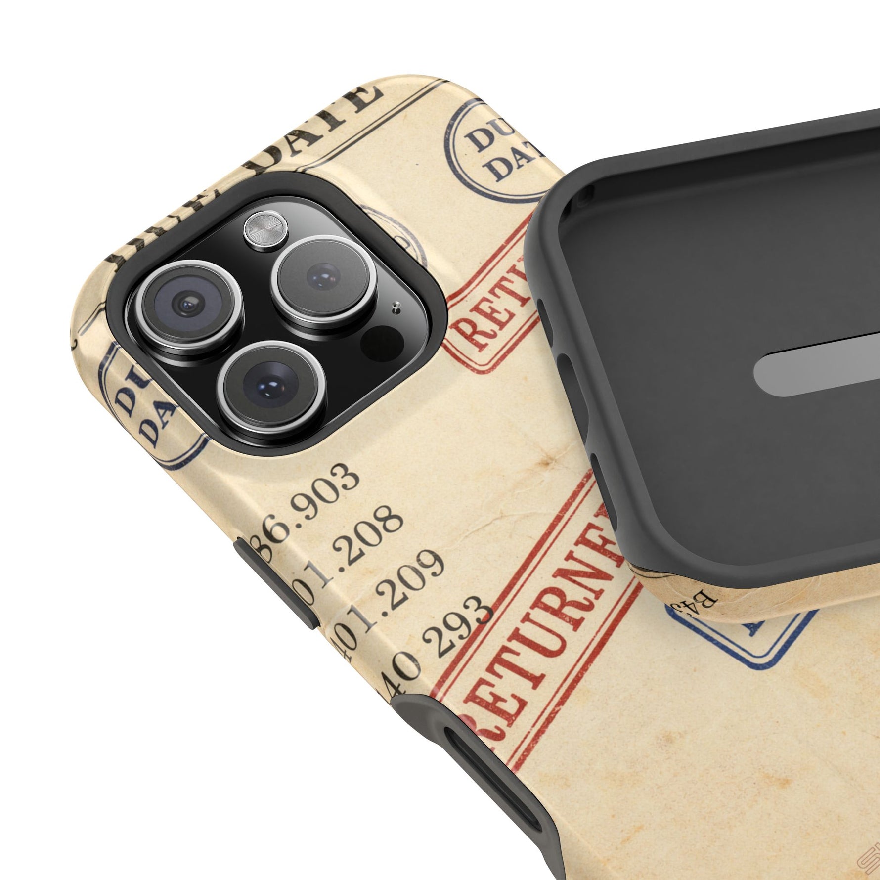 Vintage Library Card Design Phone Case with MagSafe Compatibility