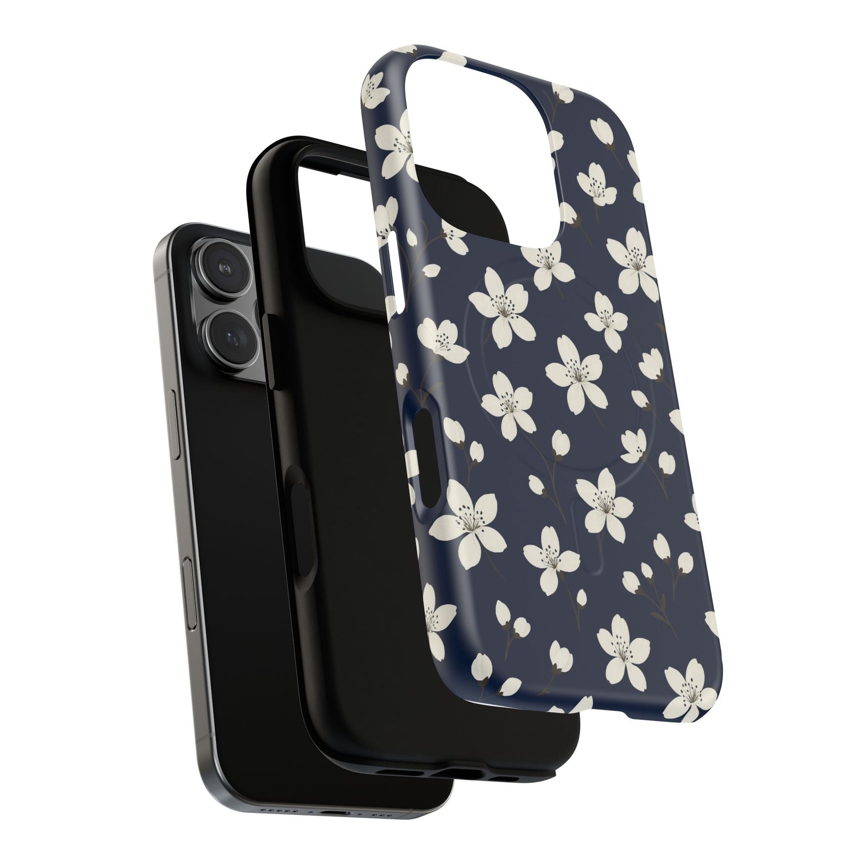 Navy Blossom Floral iPhone Case | MagSafe  Shamo's