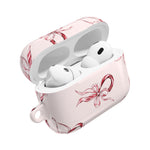 Floral Ribbon AirPod Case — Pink Bow Pattern Protective Cover