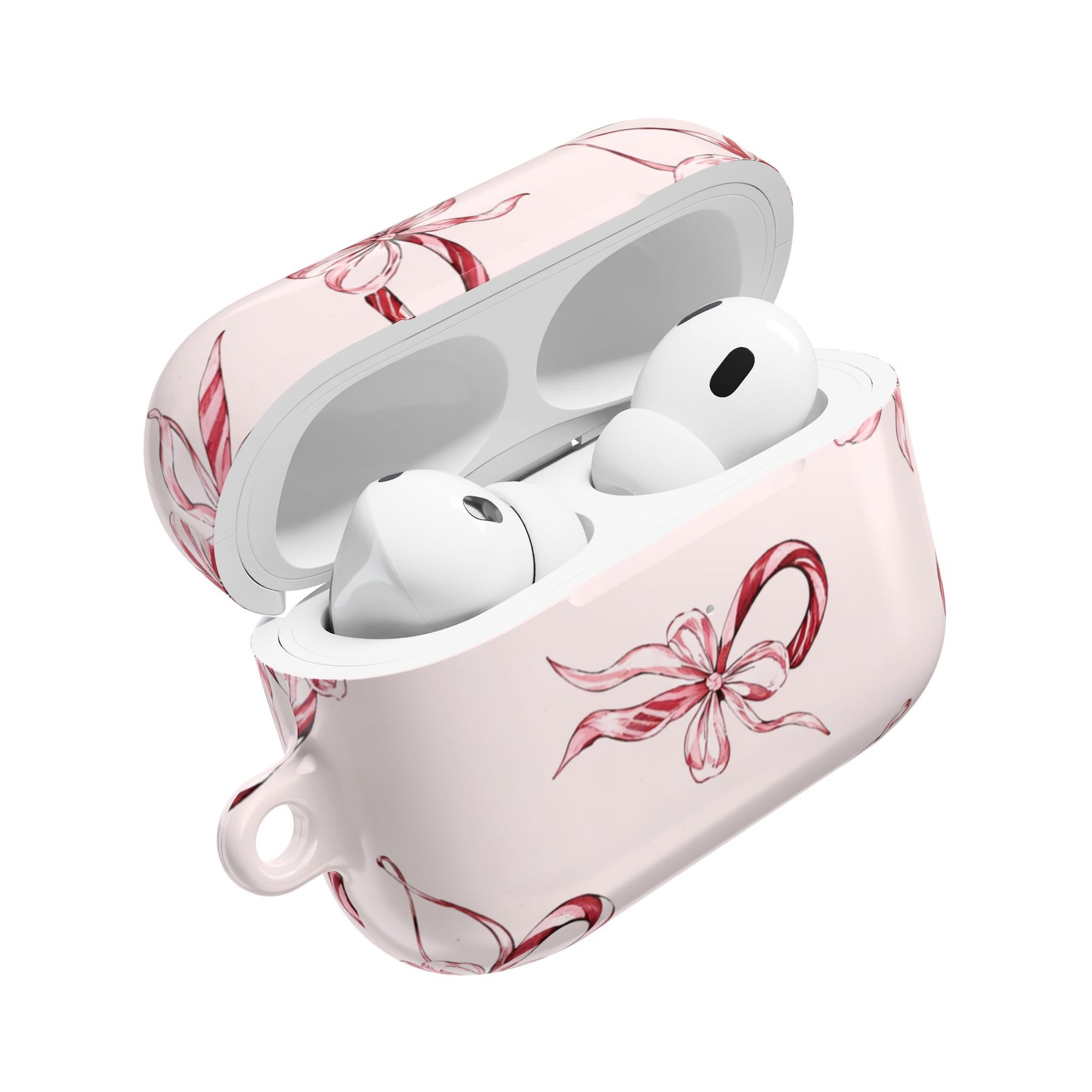 Floral Ribbon AirPod Case — Pink Bow Pattern Protective Cover