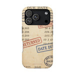 Vintage Library Card Design Phone Case with MagSafe Compatibility
