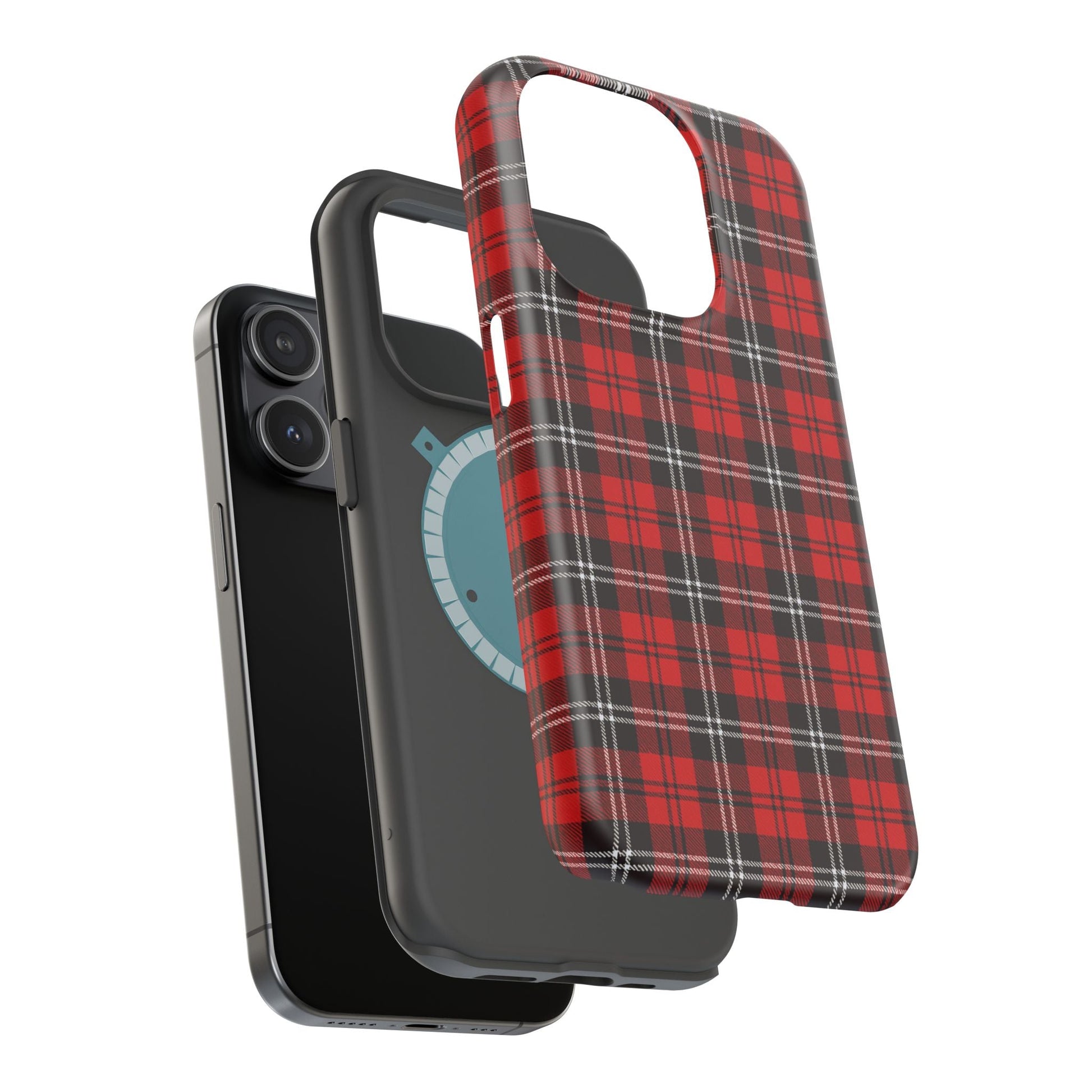 Red Tartan Plaid Impact-Resistant iPhone Case | MagSafe compatibility  Shamo's