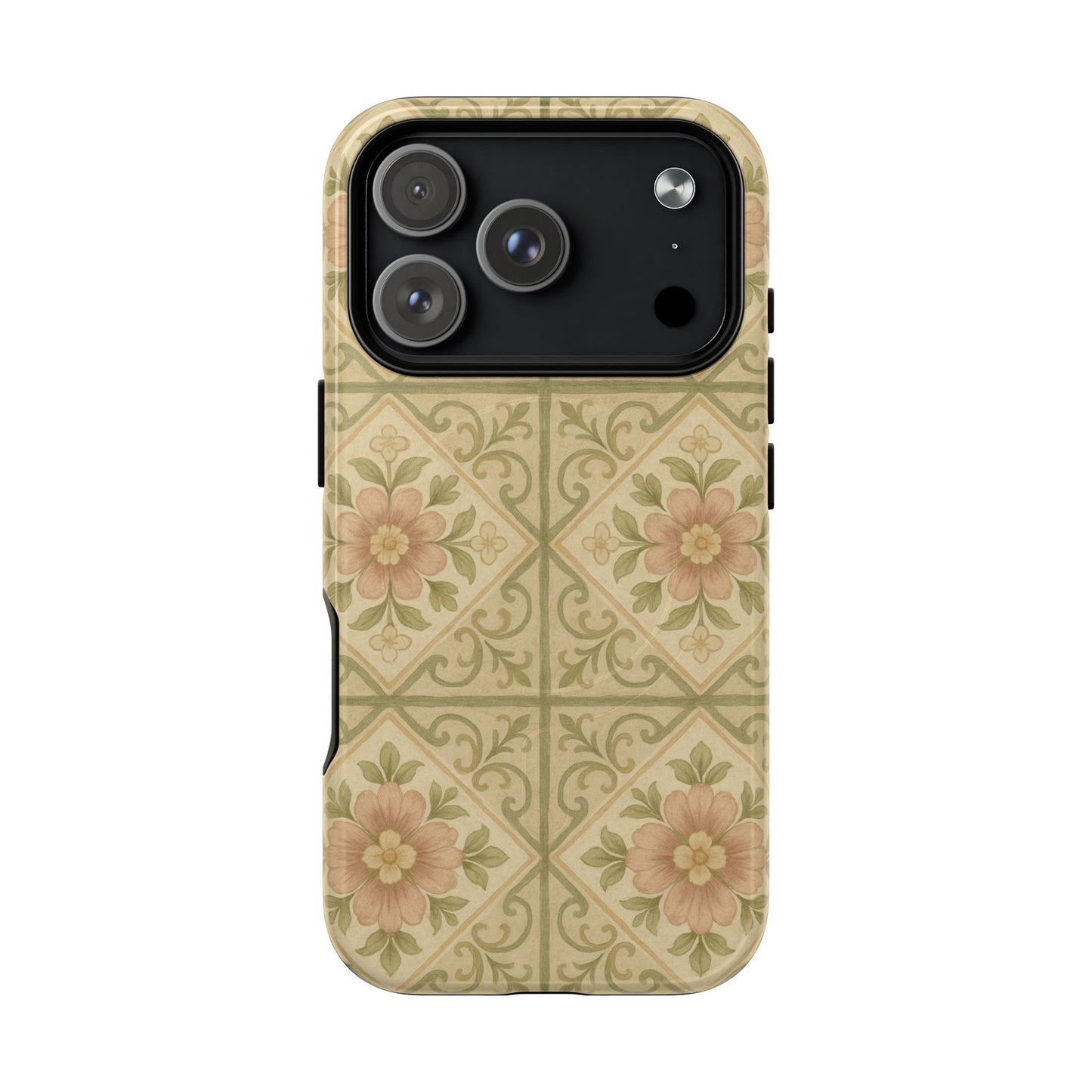 Vintage Rustic Foral Tiles iPhone Case | MagSafe