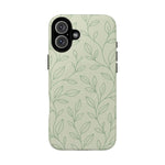 Sage Botanical Leaves Floral iPhone Case | MagSafe - Shamo's