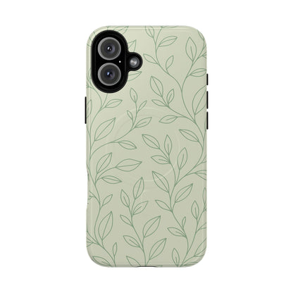 Sage Botanical Leaves Floral iPhone Case | MagSafe
