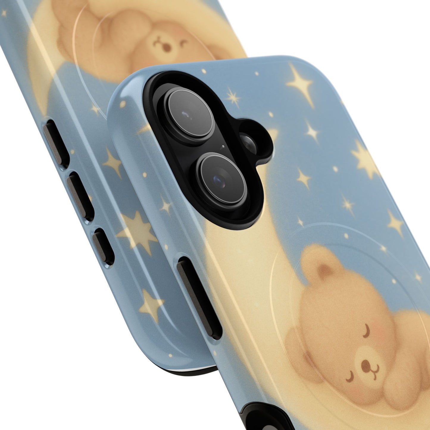 Sleepy Teddy Bear & Stars iPhone Case with MagSafe
